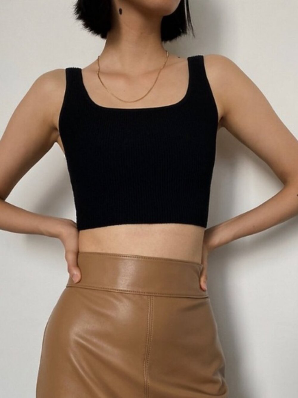 nwot Babaton sculpt knit crop tank xs